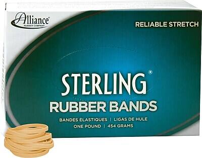 Alliance Rubber Company  
RELIABLE STRETCH  
STERLING RUBBER BANDS  
BANDES ÉLASTIQUES | LIGAS DE HULE  
ONE POUND | 454 GRAMS