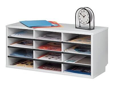 Alt View 2. Fellowes - Fellowes 12-Compartment Literature Organizers, 29" x 12.94", Dove Gray (25004) - Dove Gray.