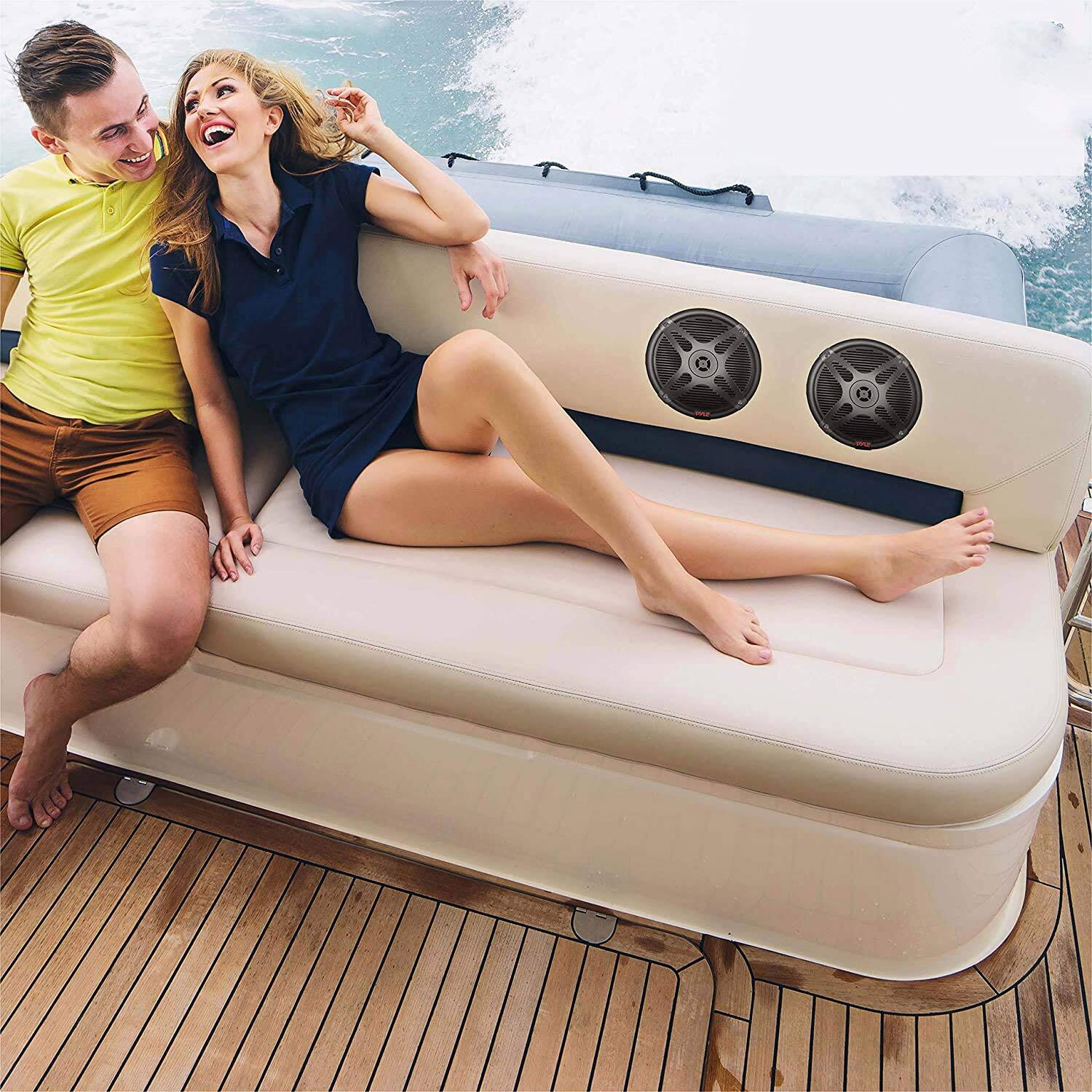 Alt View 5. Pyle - Pyle PLMRBT65B 6.5” Bluetooth Marine Speakers, Waterproof, 600W Outdoor Audio System (Black).