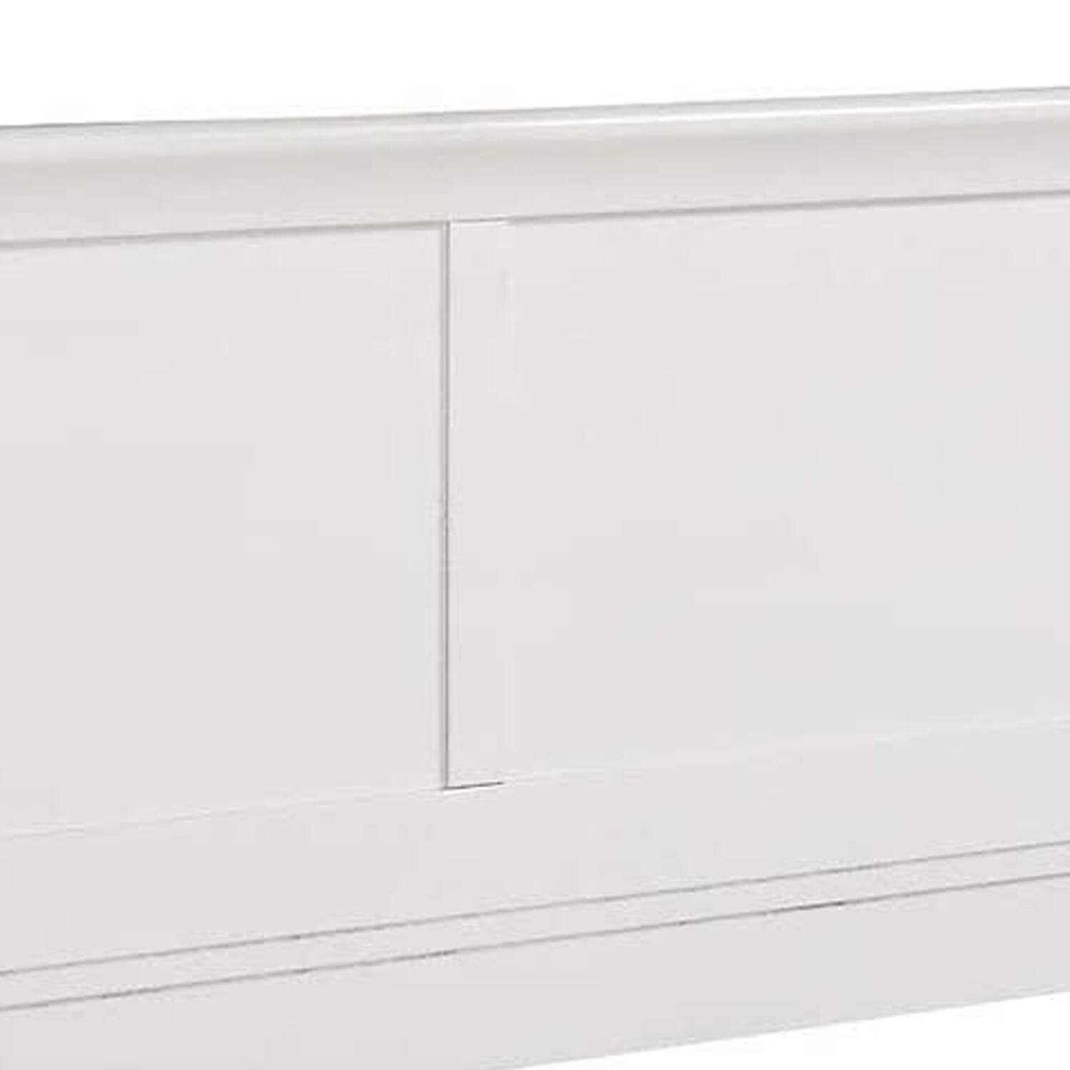 Alt View 2. Manhattan Lane - Transitional Panel Design Sleigh Twin Size Bed, White - White.