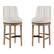 Angle. OSP Home Furnishings - Rowan 2-Pack Swivel Barstool - Linen/Medium Oak.