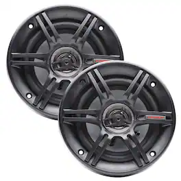 Crunch - 300 Watts 6.5-Inch 3-Way 4 Ohms Steel Basket CS Speakers, CS-653 - Black
