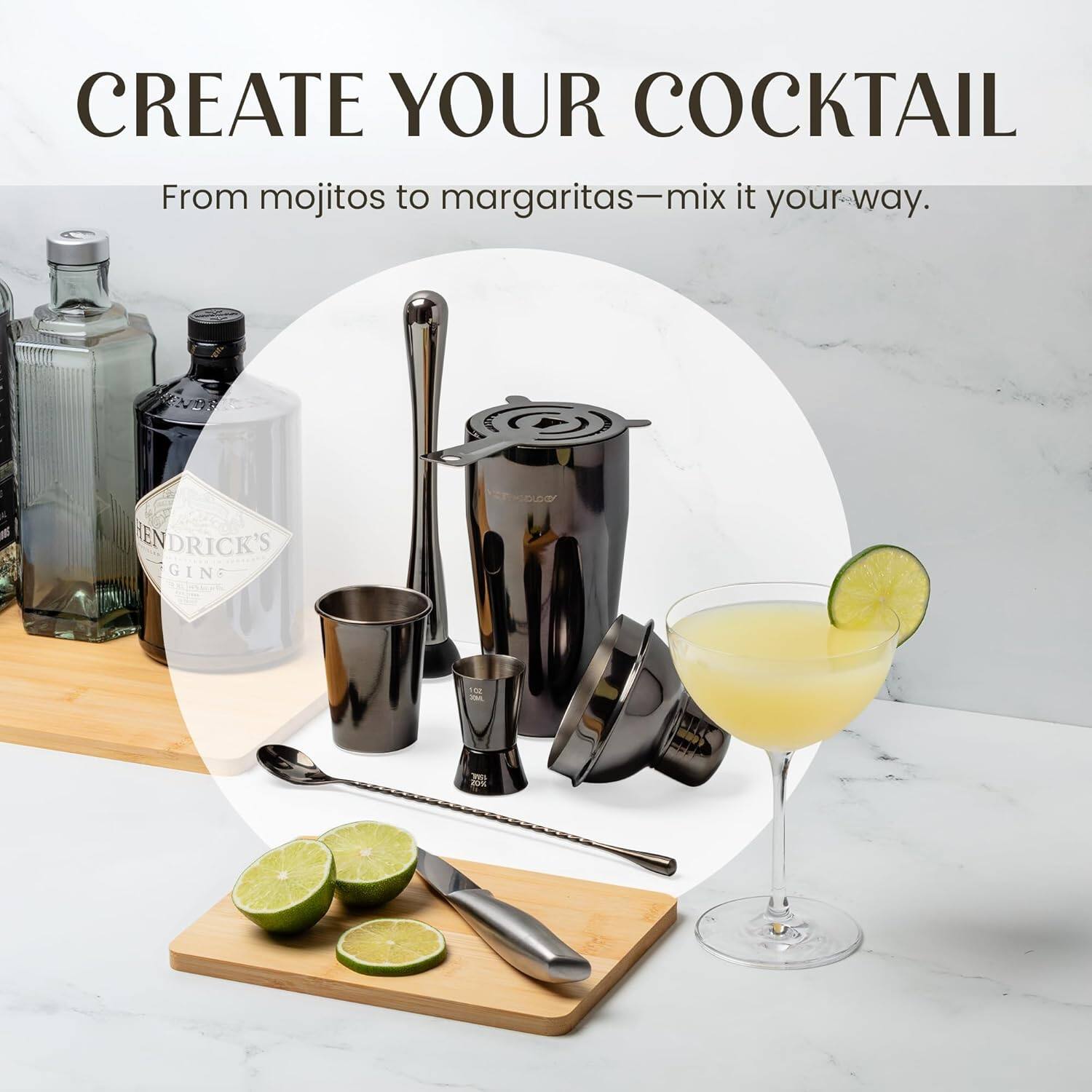Zulay Kitchen 21 Piece Cocktail Shaker Set with Stand by Modern