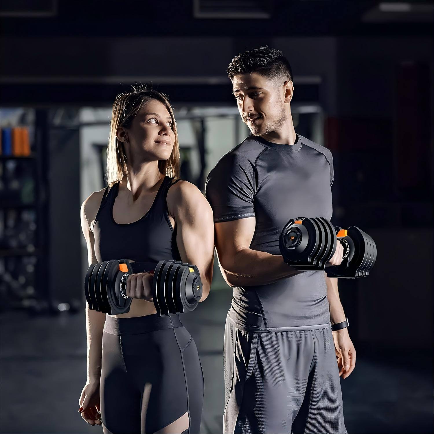 Alt View 3. KERDOM - 3-40lbs Free Weights Adjustable Dumbbell for Women & Men, Anti-Slip Handle Sturdy Tray, Dual Lock, Home Gym Fitness, 1pc - Black Red.