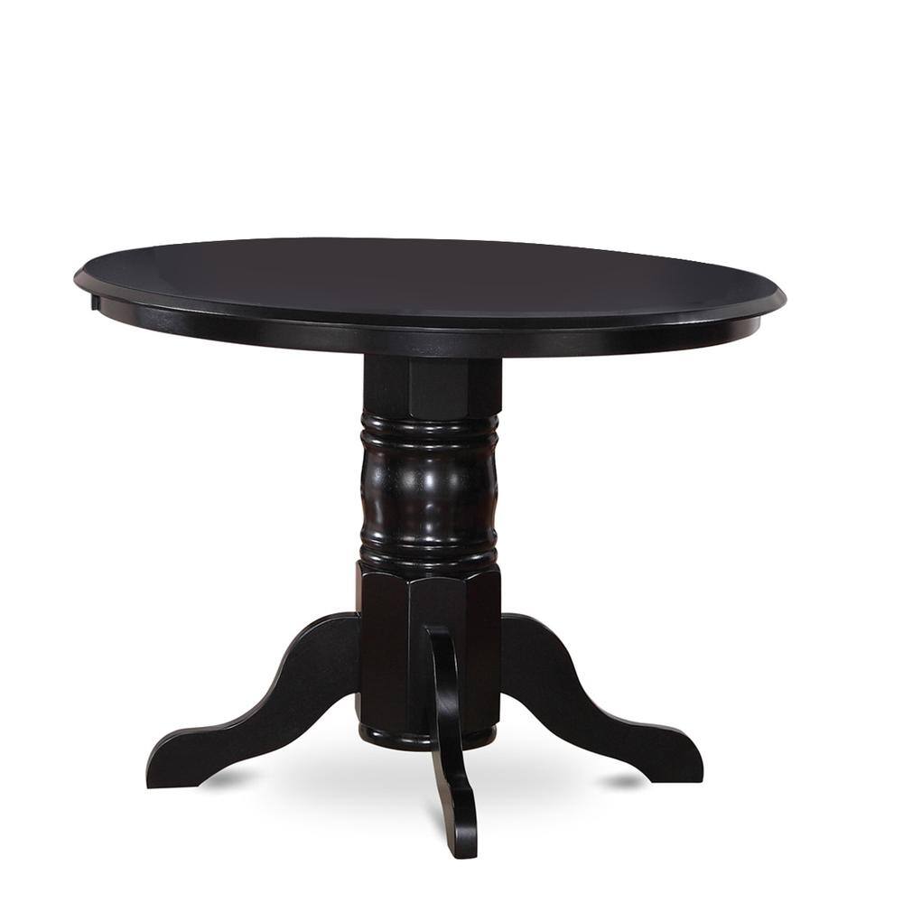 Angle. East West Furniture - Dining Room Set Black - Brown.