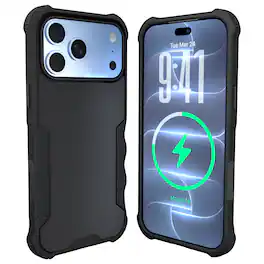 Smartish - iPhone 18 Pro Max/17 Pro Max MagSafe Case - Gripzilla - Protective Grip Heavy Duty Cover - Black - Black Tie Affair
