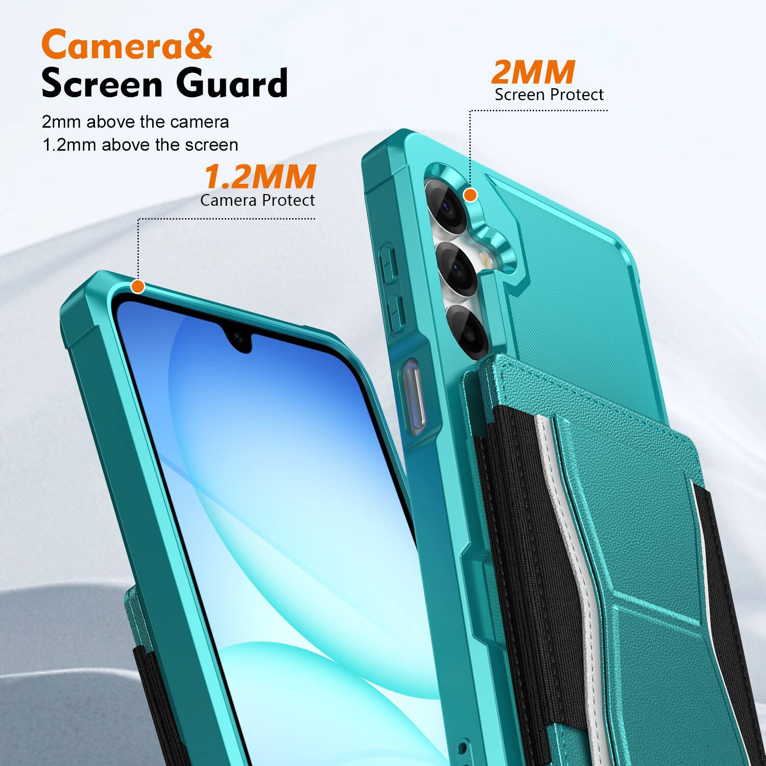 Camera & Screen Guard  
2mm above the camera  
1.2mm above the screen  

1.2MM Camera Protect  
2MM Screen Protect