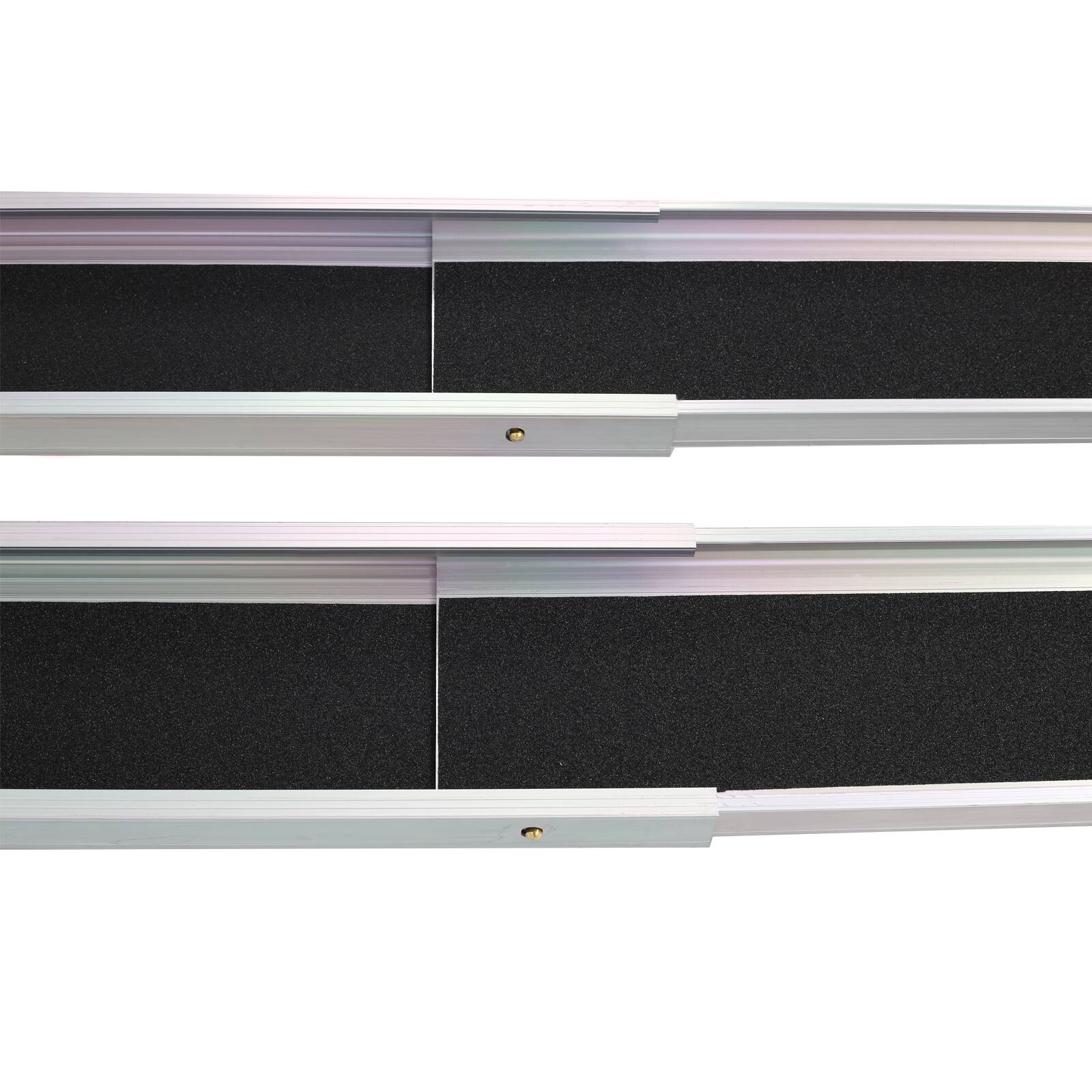 Angle. ELEMENT ACE - Adjustable Telescoping Track Ramps - 7' Wheelchair & Scooter Access - Silver.