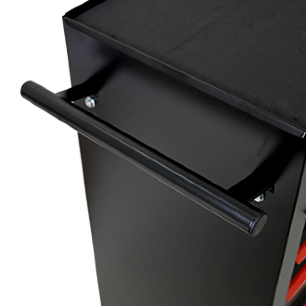 Alt View 6. JUJABU - 20" Rolling Metal 7 Drawers Tool Cabinet with Ball Bearing Drawer Slides-BLACK - Black.