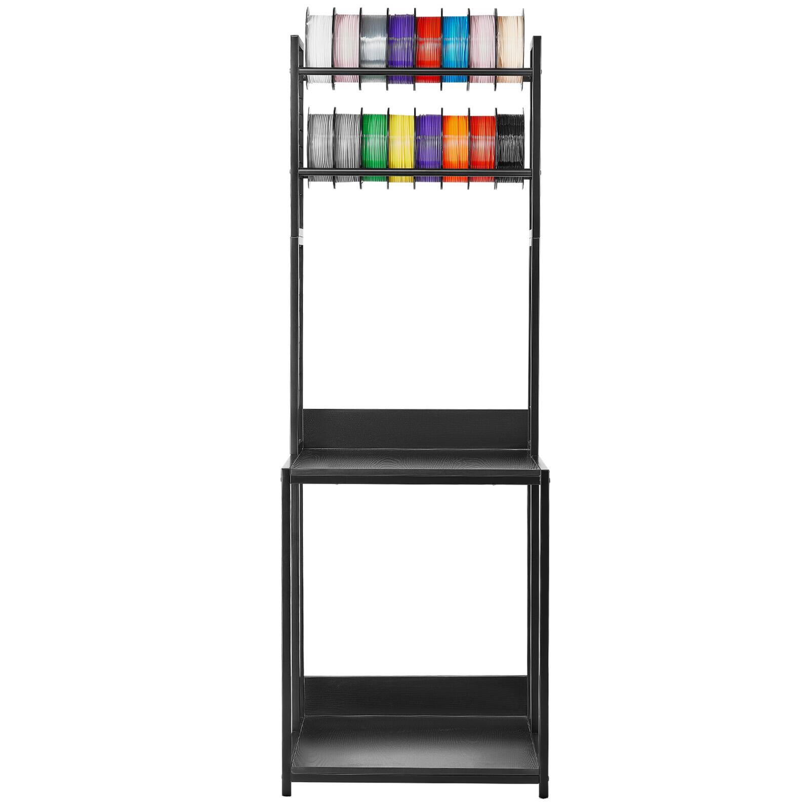 Alt View 5. VEVOR - 3D Printer Filament Storage Rack, 4-Tier 3D Printer Stand with Filament Storage, Spools Holder Racks Cart with Wheels - Black.