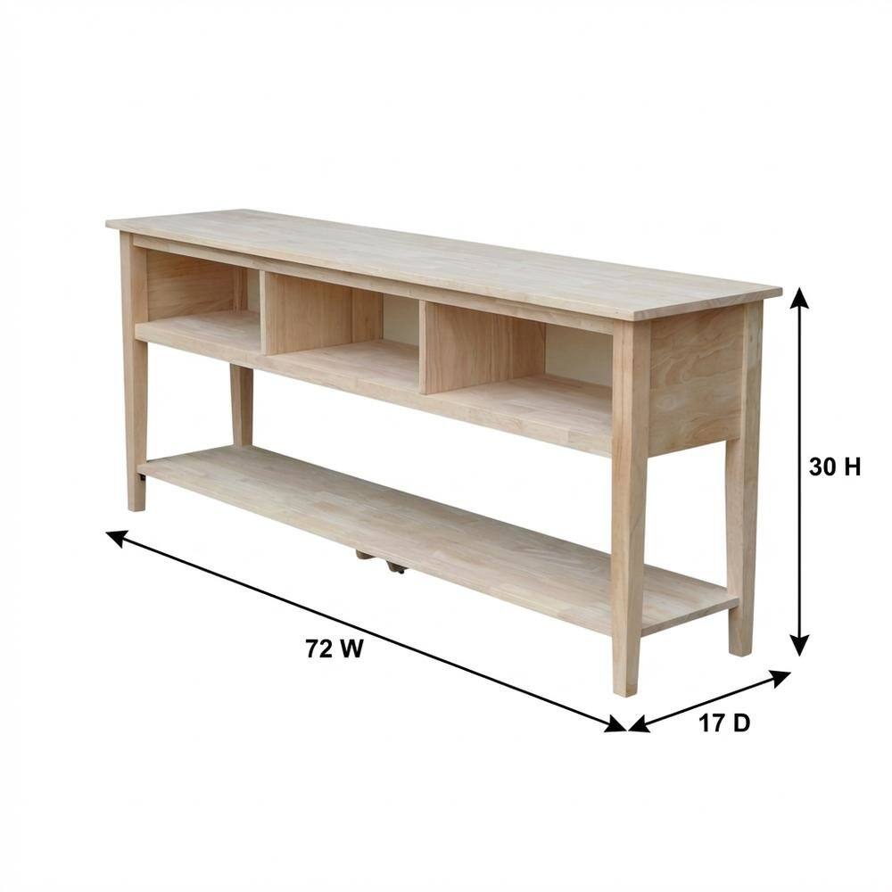 Alt View 4. FurniFact - Unfinished 72-Inch TV Stand with Spacious Surface and Sturdy Frame - Brown.