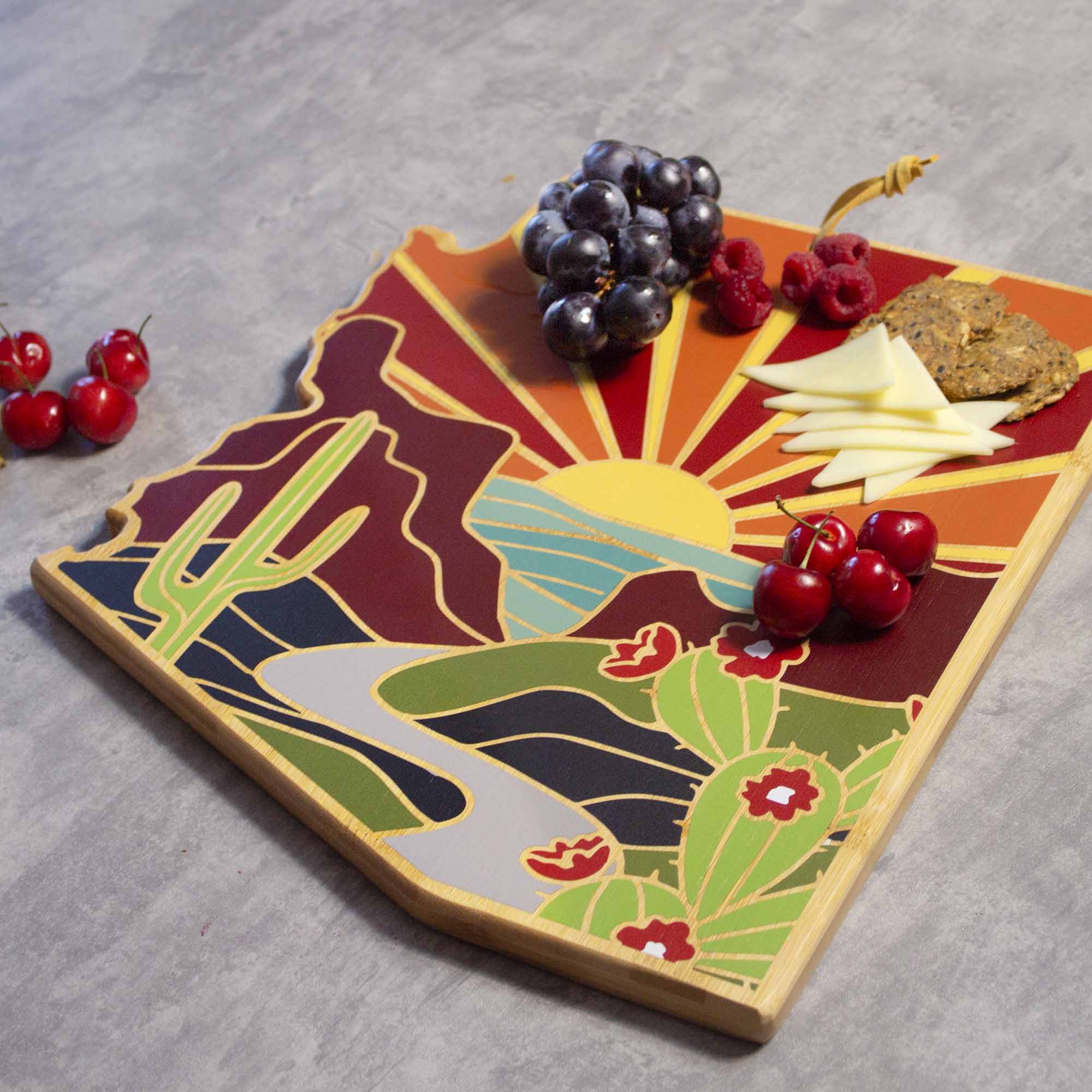 Left. Totally Bamboo - Arizona Cutting Board with Artwork by Summer Stokes.