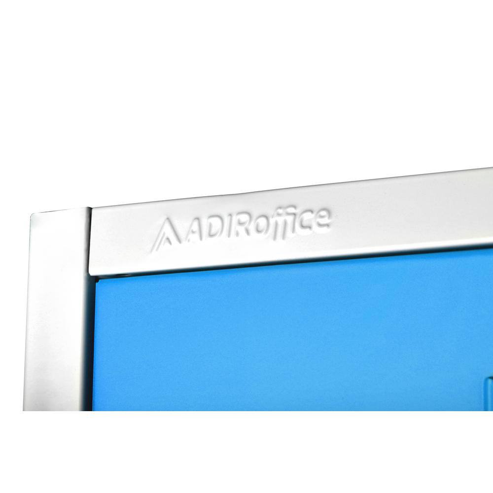 Alt View 2. AdirOffice - Storage Locker 629-Series 72" H 6-Tier Steel Key Lock 6-Shelf Locker with Key Lock - Blue.
