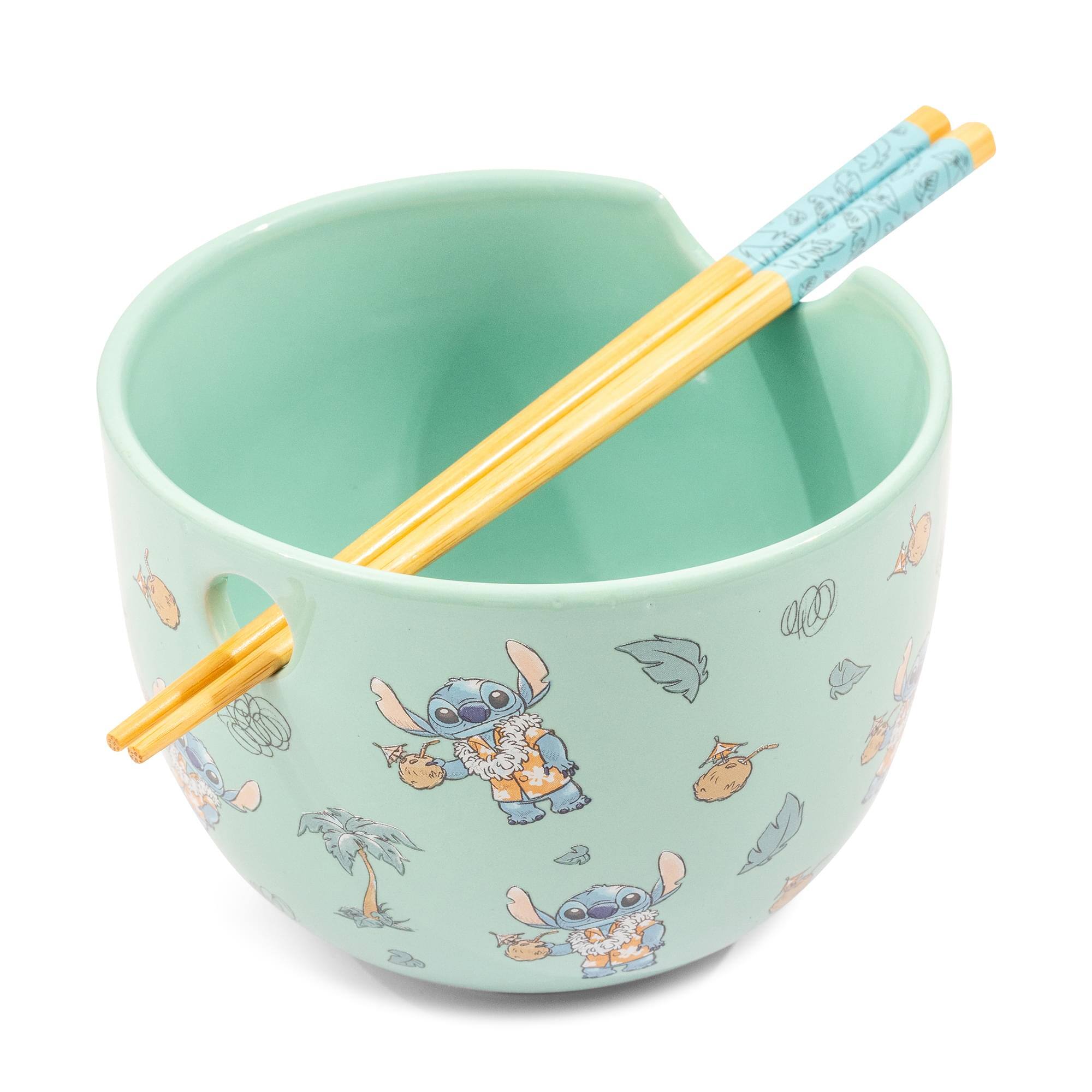 Alt View 1. Silver Buffalo - Disney Lilo & Stitch Hawaiian Icons 20-Ounce Ramen Bowl and Chopstick Set - Multi-Colored.
