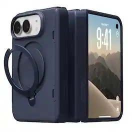 TORRAS - Q3 Spin iPhone Duo Case, Full Top & Bottom Protection, 360° Rotating Stand, With Tempered Glass,Night Sky - Blue