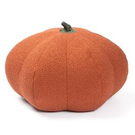 Jaxx - Pumpkin Pouf - Luxurious Ottoman for Fall & Halloween Décor - Boucle Terra Cotta - Sunbrella Flax