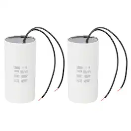 Unique Bargains - 2pcs 120uF CBB60 Running Capacitor, AC 450V 2 Wires 50/60Hz for Refrigerators, Washing Machines, Water Pumps - White