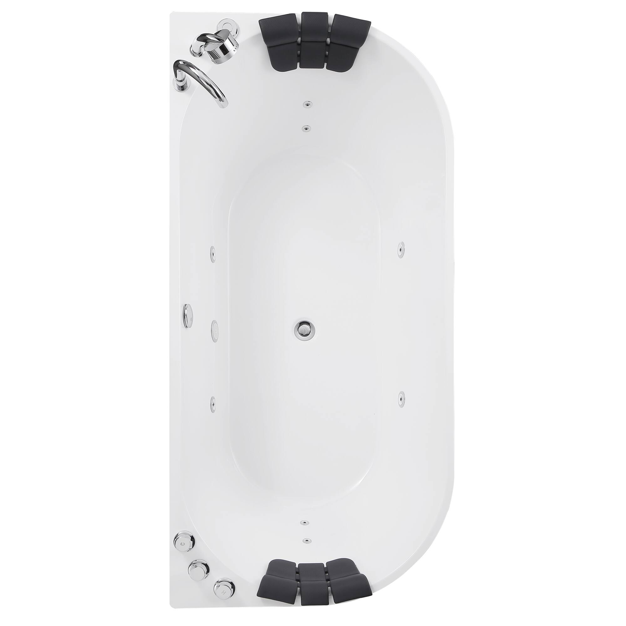 Alt View 6. Empava - 71 in. x 31.5 in. Center Drain Freestanding Whirlpool Bathtub Hydrotherapy Jetted Soaking Bath Tub - Tub filler in White - White.