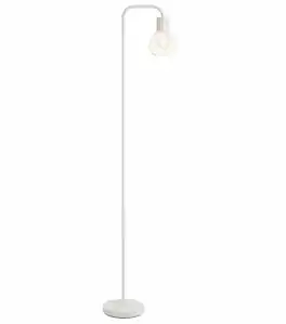 FINEAK - Floor Lamp, Minimalist Mid-Century Standing Lamp with 6W LED Bulb & Foot Switch | Tall Metal Vintage Lighting - White