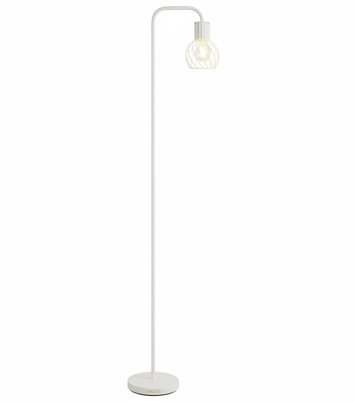 FINEAK - Floor Lamp, Minimalist Mid-Century Standing Lamp with 6W LED Bulb & Foot Switch | Tall Metal Vintage Lighting - White