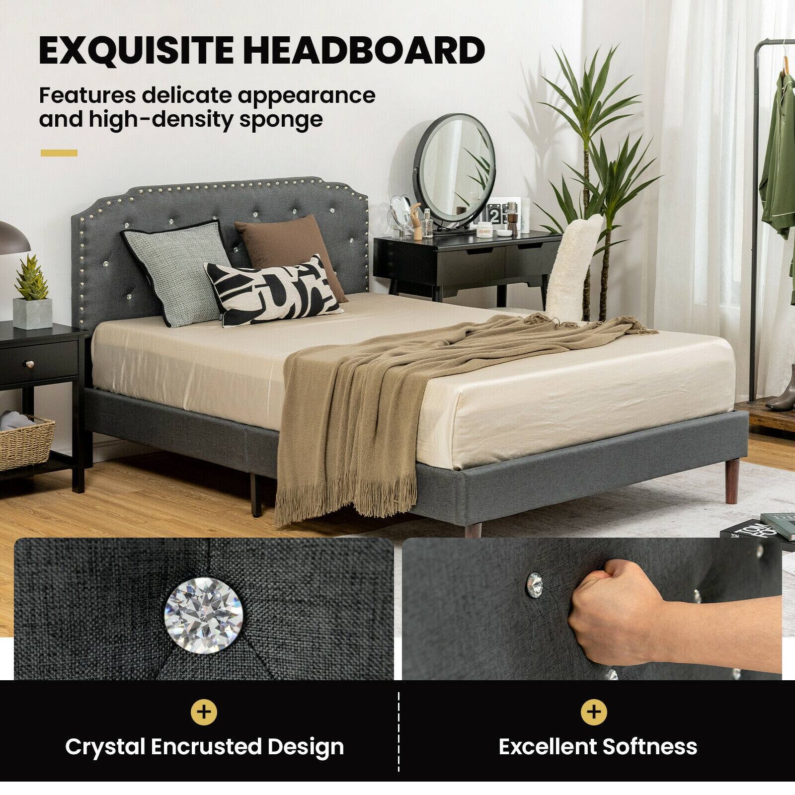 EXQUISITE HEADBOARD
Features delicate appearance and high-density sponge
Crystal Encrusted Design
Excellent Softness