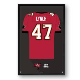 Sporticulture - John Lynch Tampa Bay Buccaneers Framed 27" x 39" Retired Jersey Art Print - Multicolor