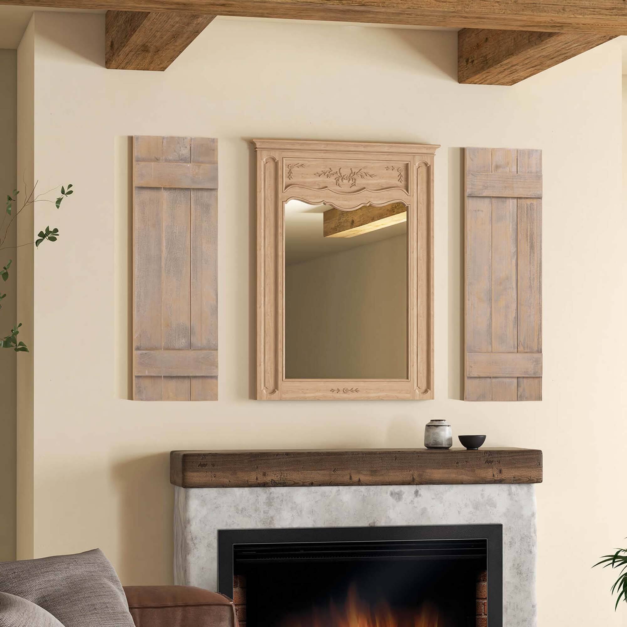 Alt View 3. Costway - Costway Window Shutter Set of 2 Reclaimed Paulownia Wood Wall Decor with Antiqued Surface - Light Brown.