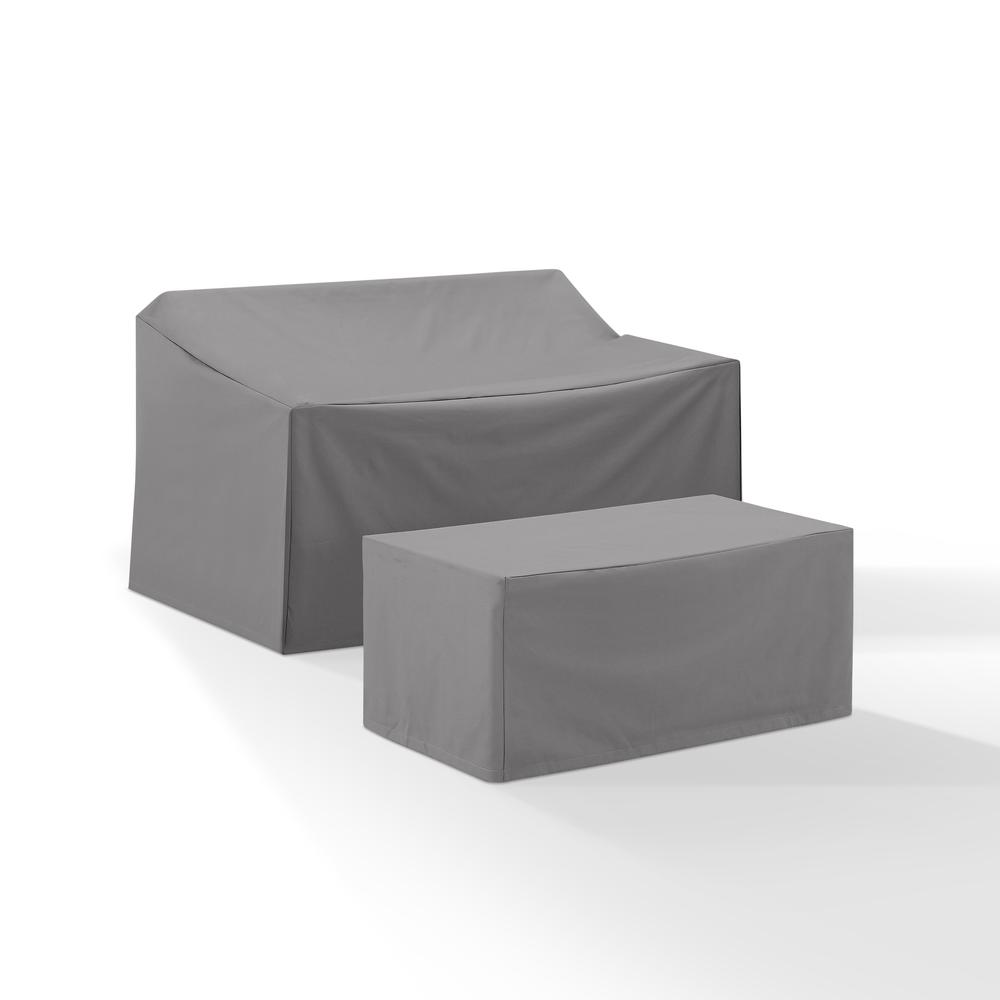 Angle. Crosley Furniture - 2Pc Outdoor Furniture Cover Set - Loveseat & Coffee Table - Gray.