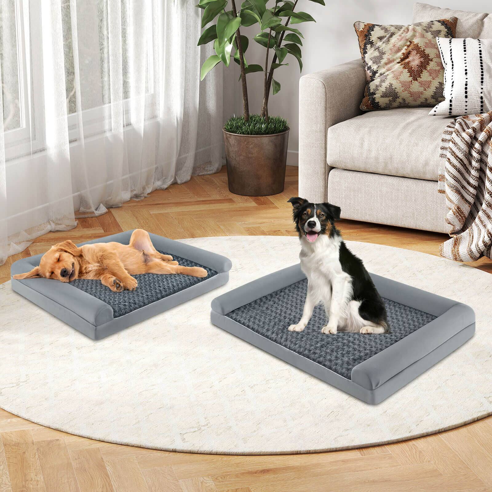 Alt View 4. Costway - Costway L Sized Large Pet Bed with Orthopedic Egg Crate Foam Removable Washable Cover - Gray.
