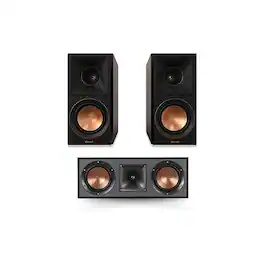 Klipsch - Reference Premiere RP-500M II Bookshelf Speaker Pair Walnut R-52C Detailed Home Speaker Set of 1 Bundle - Black