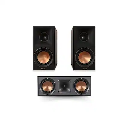 Front. Klipsch - Klipsch Reference Premiere RP-500M II Bookshelf Speaker Pair Walnut R-52C Detailed Home Speaker Set of 1 Black Bundle - Black.