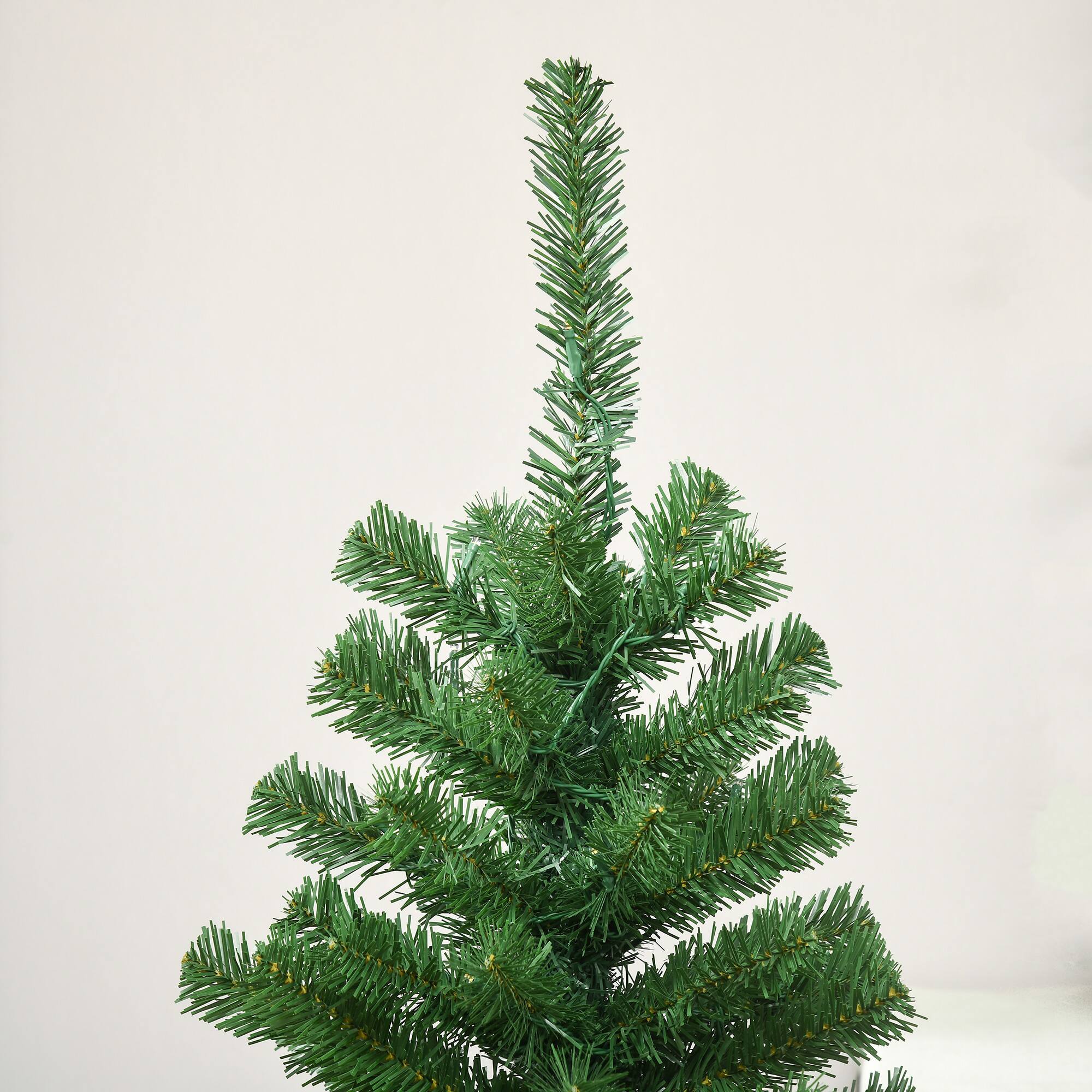 Alt View 8. Homcom - Prelit Artificial Christmas Tree, 365 Branches, 152 Warm White or Colorful LEDs, Auto Open - green.