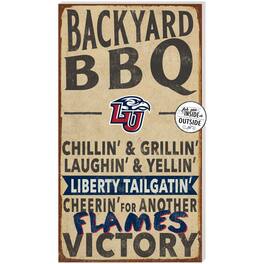 Jardine - Liberty Flames 11'' x 20'' Indoor/Outdoor BBQ Sign - Brown