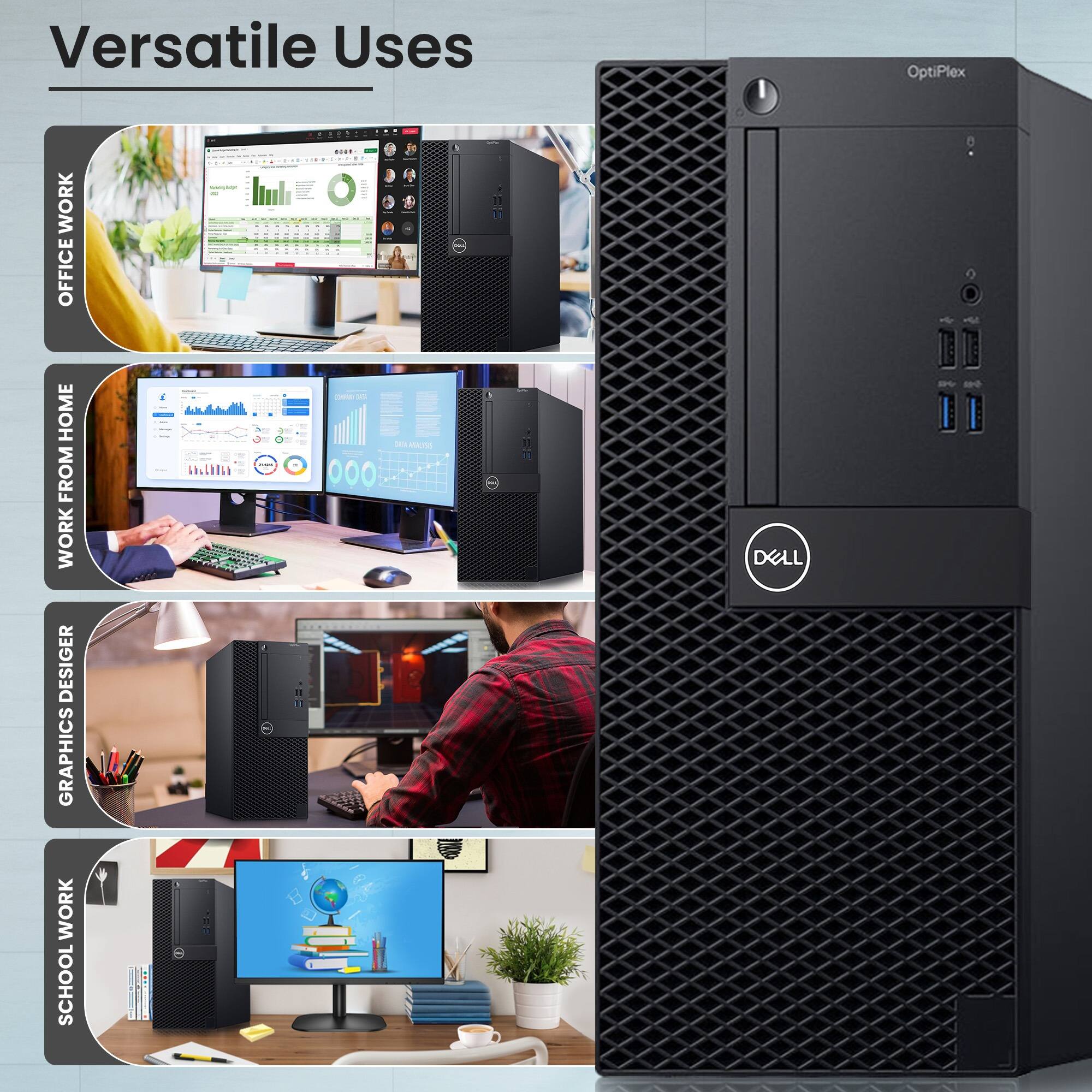 Versatile Uses

- OFFICE WORK
- WORK FROM HOME
- GRAPHICS DESIGNER
- SCHOOL WORK