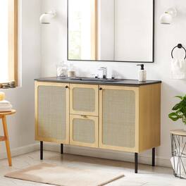 Chaucer Bathroom Vanity with Black Basin Included by Modway - Oak Black