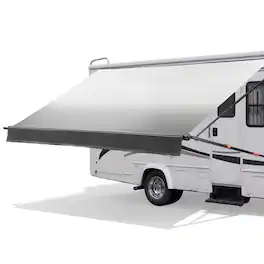VEVOR - Manual RV Awning Complete Kit, 18.12FT Retractable RV Awning with Aluminum Alloy Frame & Waterproof PVC Fabric - Gradient Black