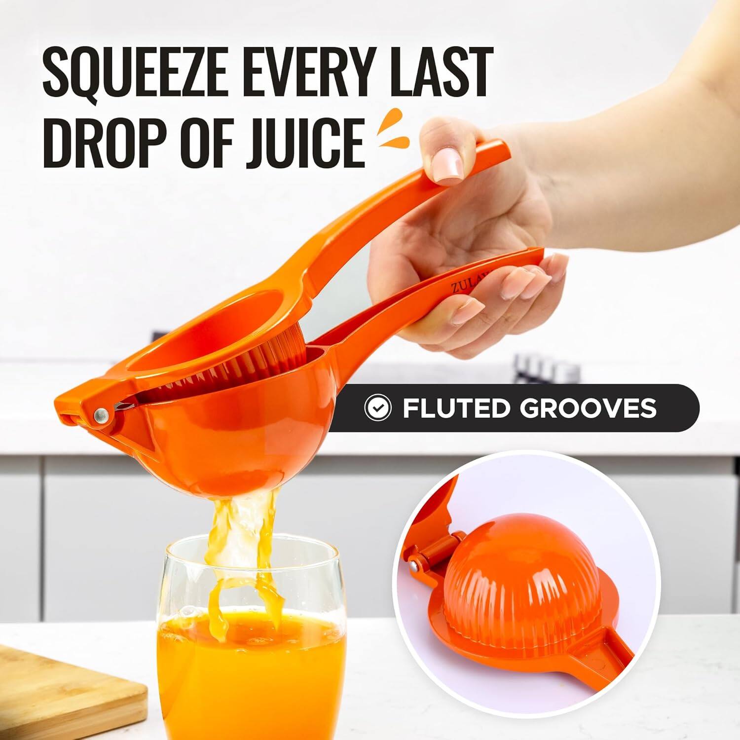 Squeeze every last drop of juice  
Fluted grooves