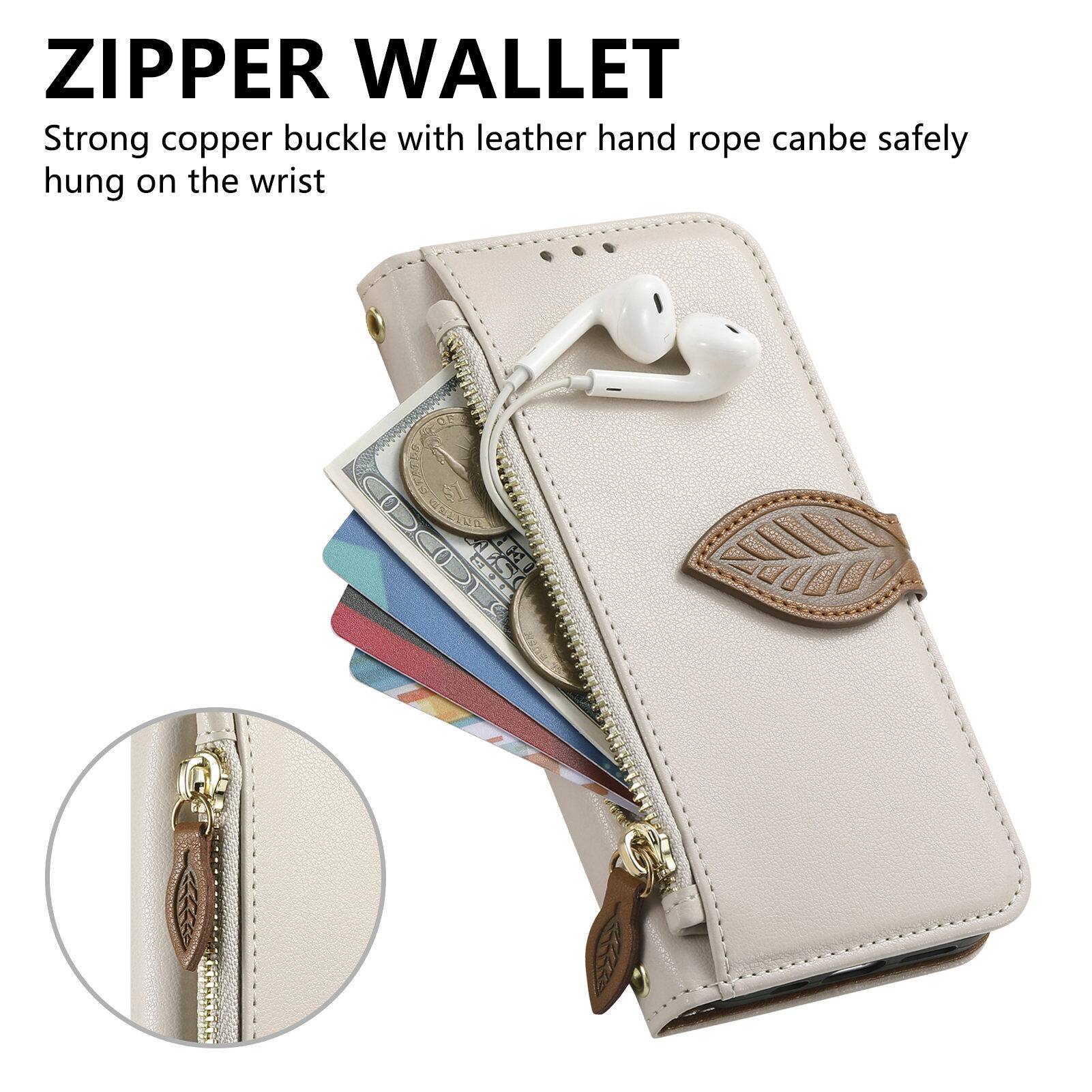 ZIPPER WALLET  
Strong copper buckle with leather hand rope can be safely hung on the wrist