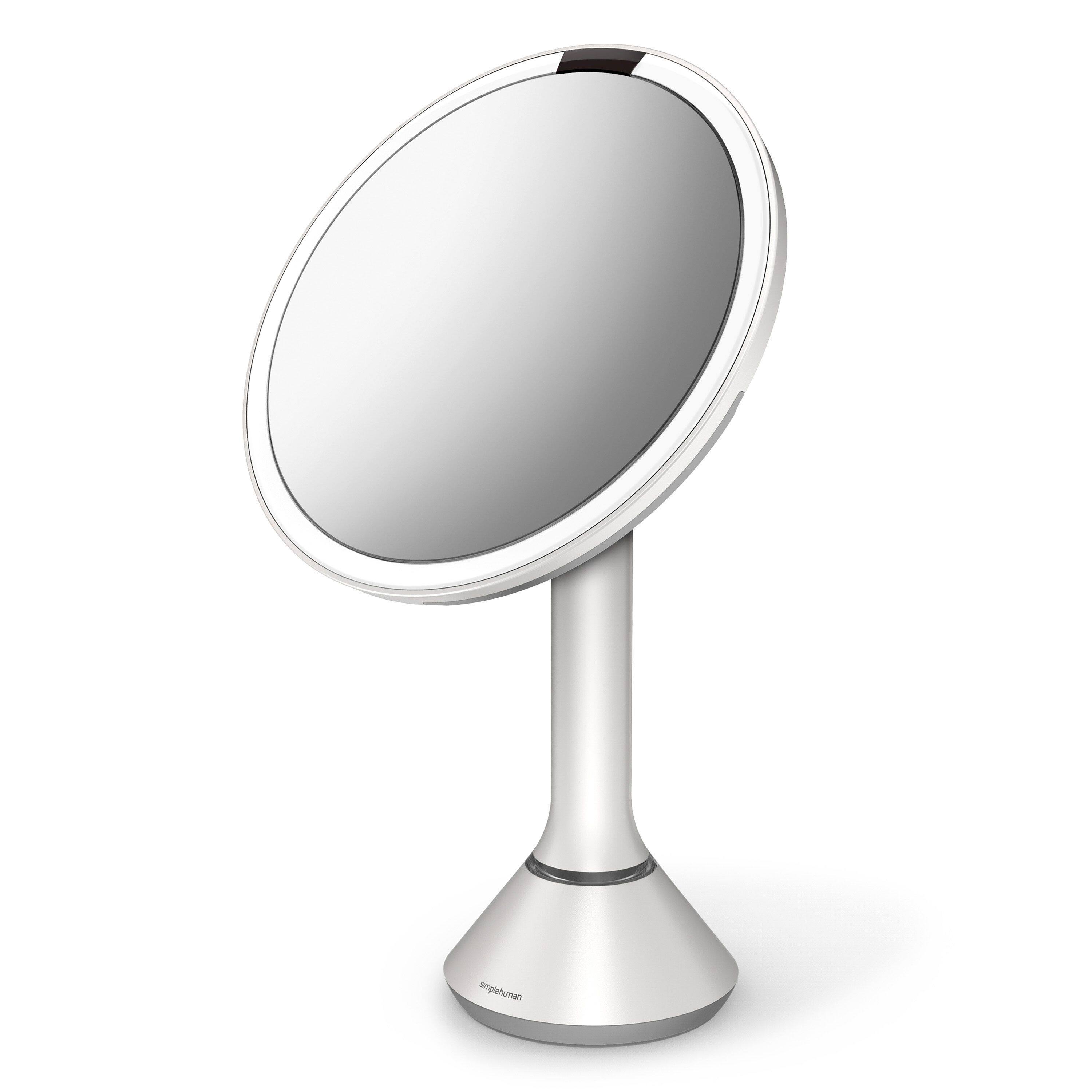 Alt View 1. simplehuman - sensor mirror with touch-control brightness and dual light setting, white stainless steel - White.