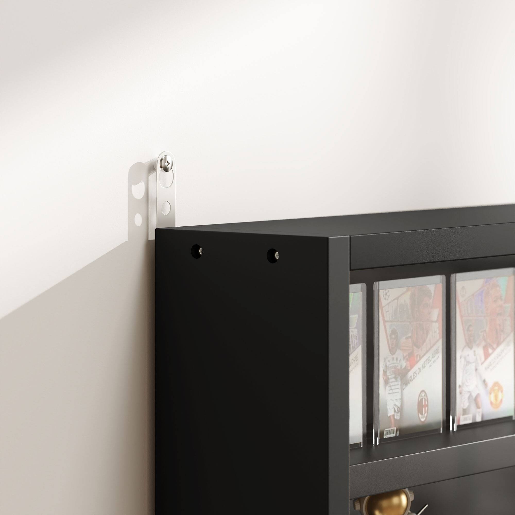 Alt View 8. Homcom - 5-Tier Display Cabinet, Glass Door Cabinet with Adjustable Shelves, Wall-Mounted Display Case for Playroom, Bedroom - Black.