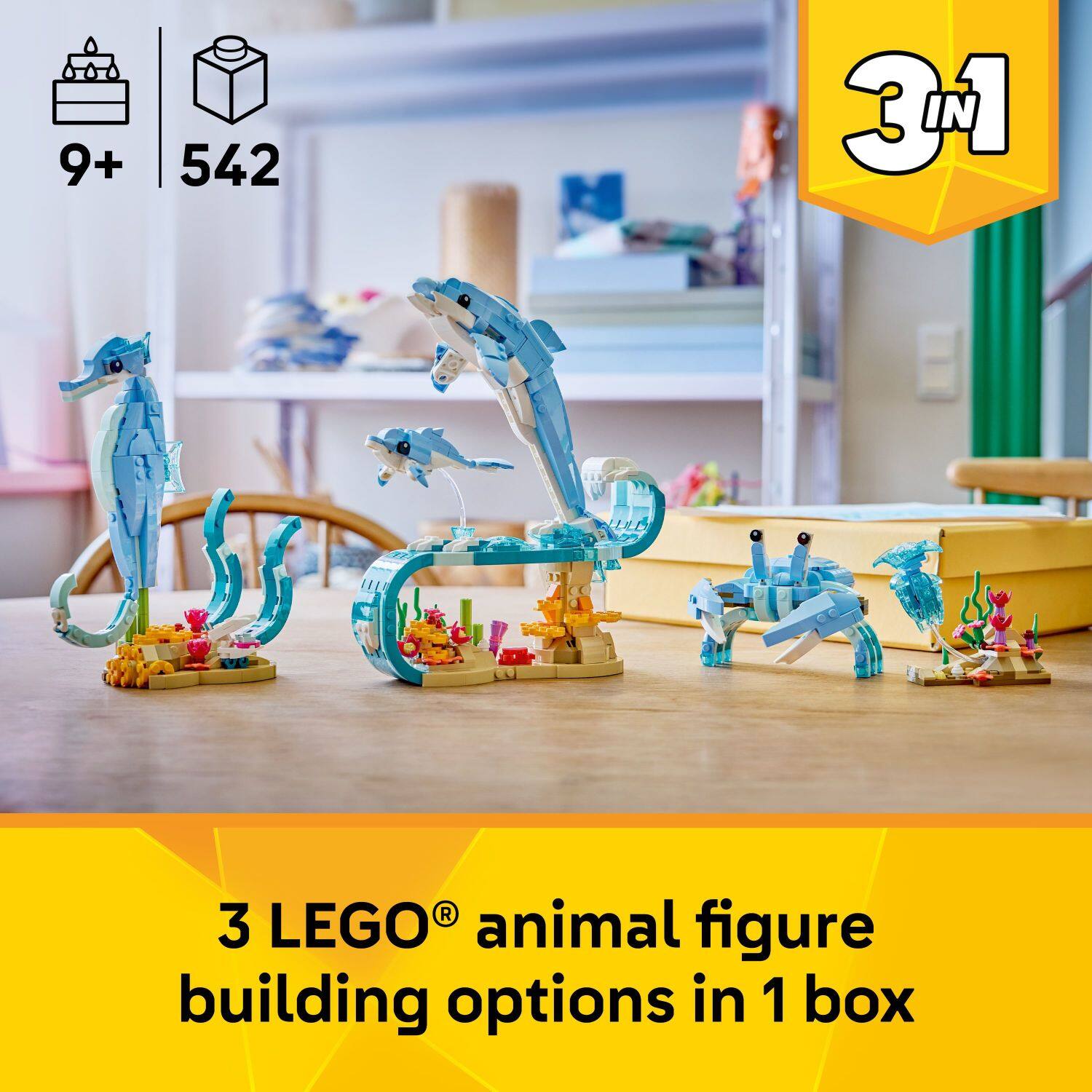 9+ 542  
3 LEGO® animal figure building options in 1 box