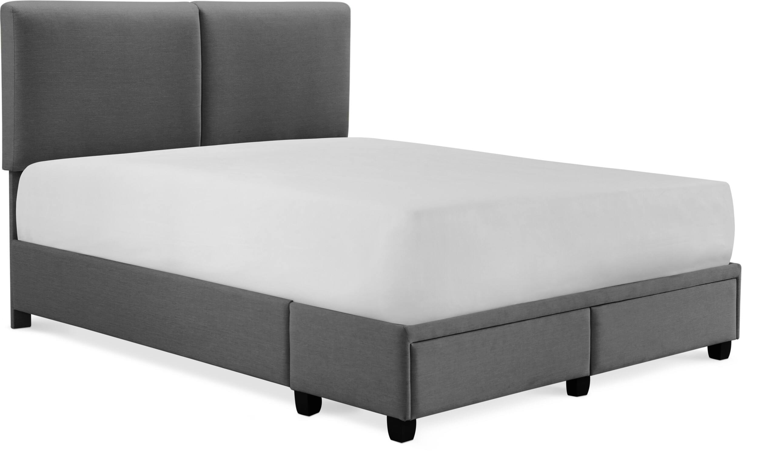 Alt View 12. Finch - Maxwell Storage Bed with Adjustable Height Headboard Queen - Dark Gray.