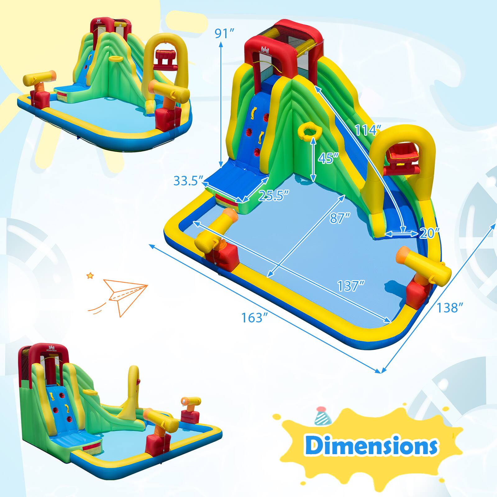 91"  
33.5"  
25.5"  
114" 45" G 87" 20"  
163"  
137"  
138"  

Dimensions