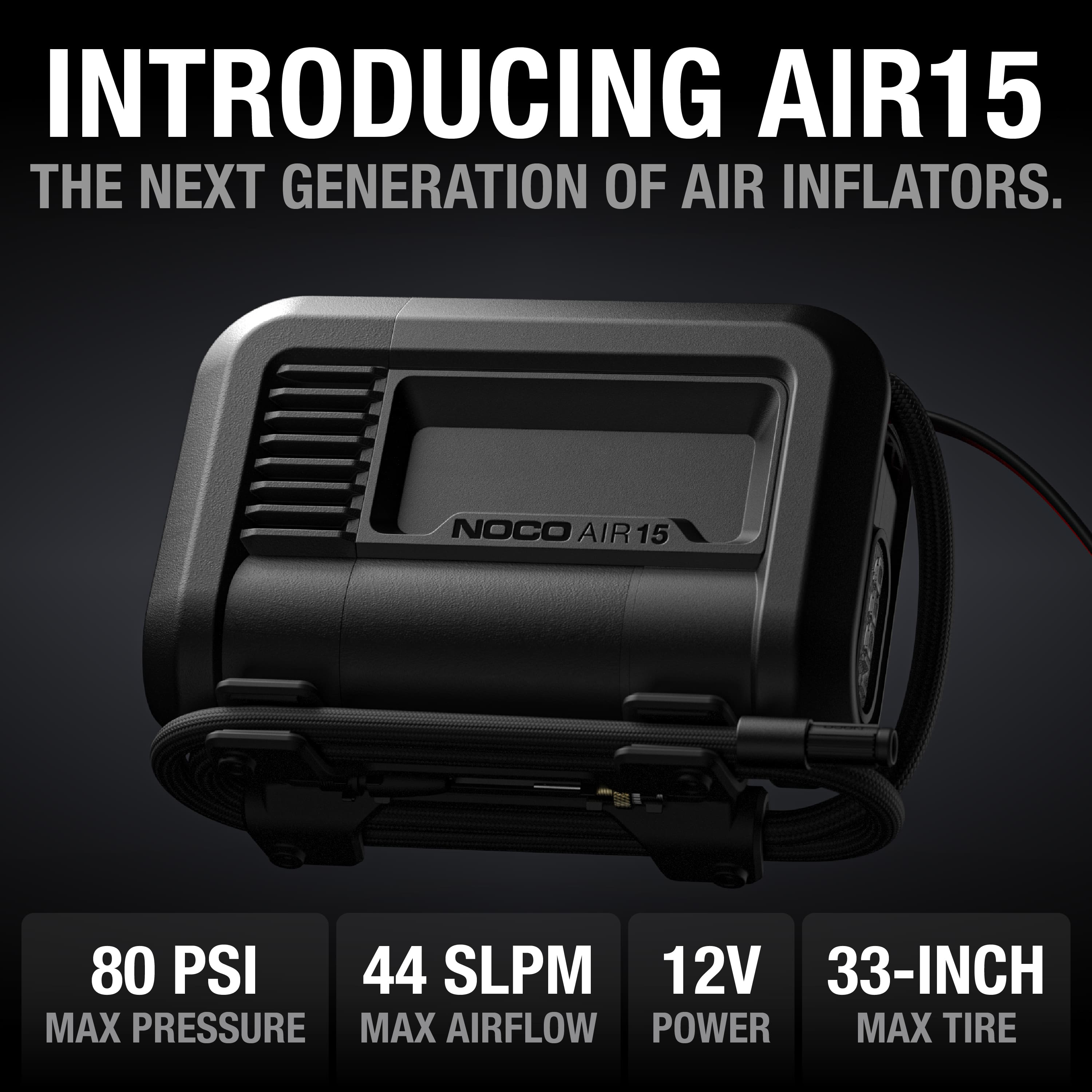 NOCO AIR15: UltraFast 15A Tire Inflator – 12V Portable Air