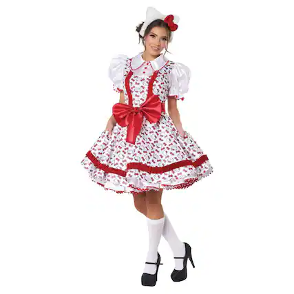 Front. California Costumes - Hello Kitty Pop Icon Adult Costume | X-Small - Red.