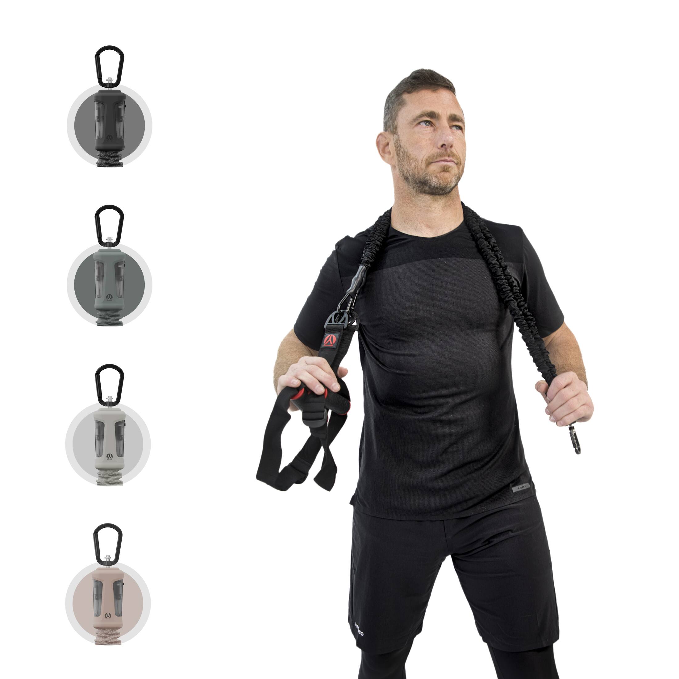 Back. Habeats - Smart Resistance Bands w/ Performance Tracker & Lifetime Fitness App Access - Charcoal.