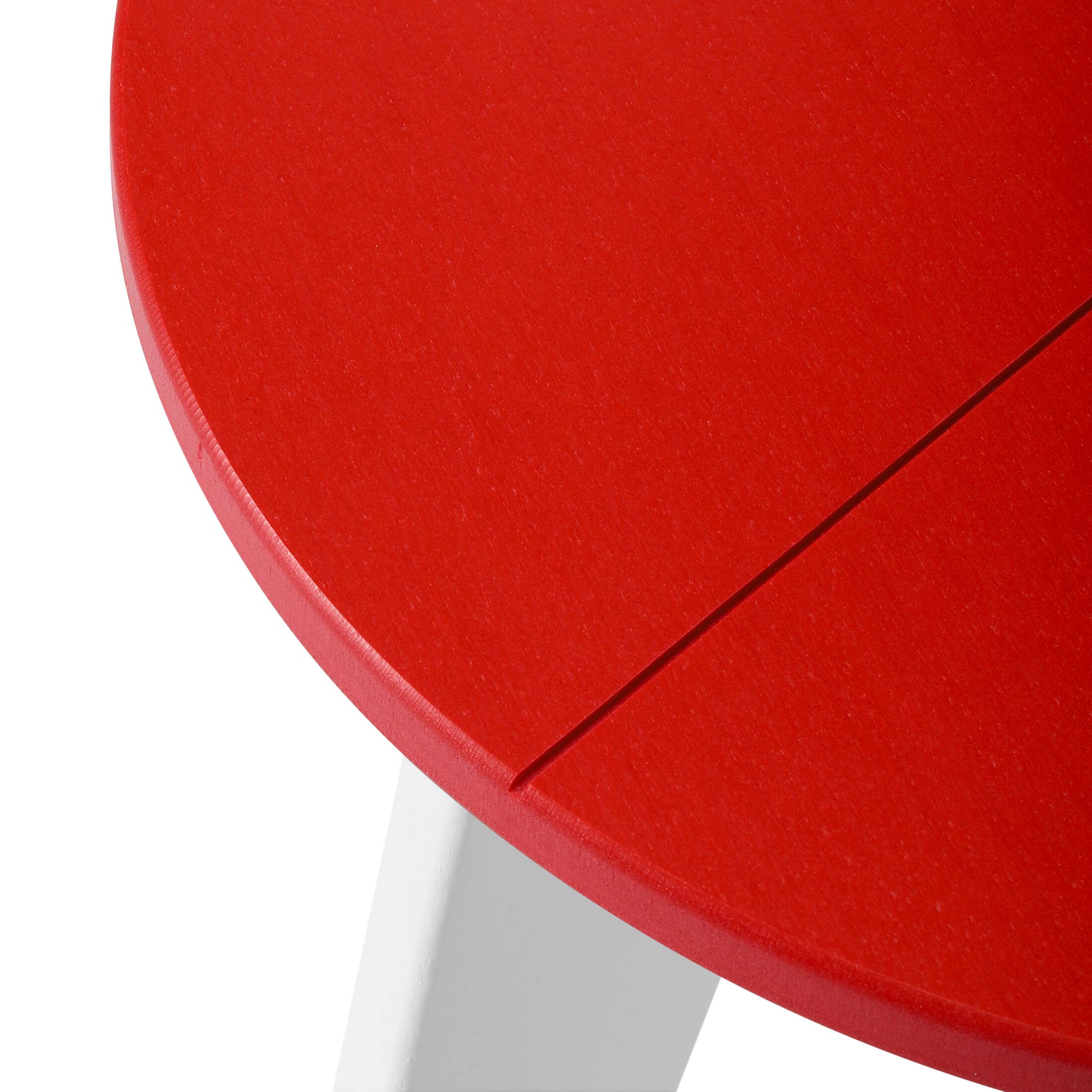 Alt View 1. WestinTrends - WestinTrends Pacifica HDPE Plastic Outdoor Round Adirondack Patio Side Table - White/Red.