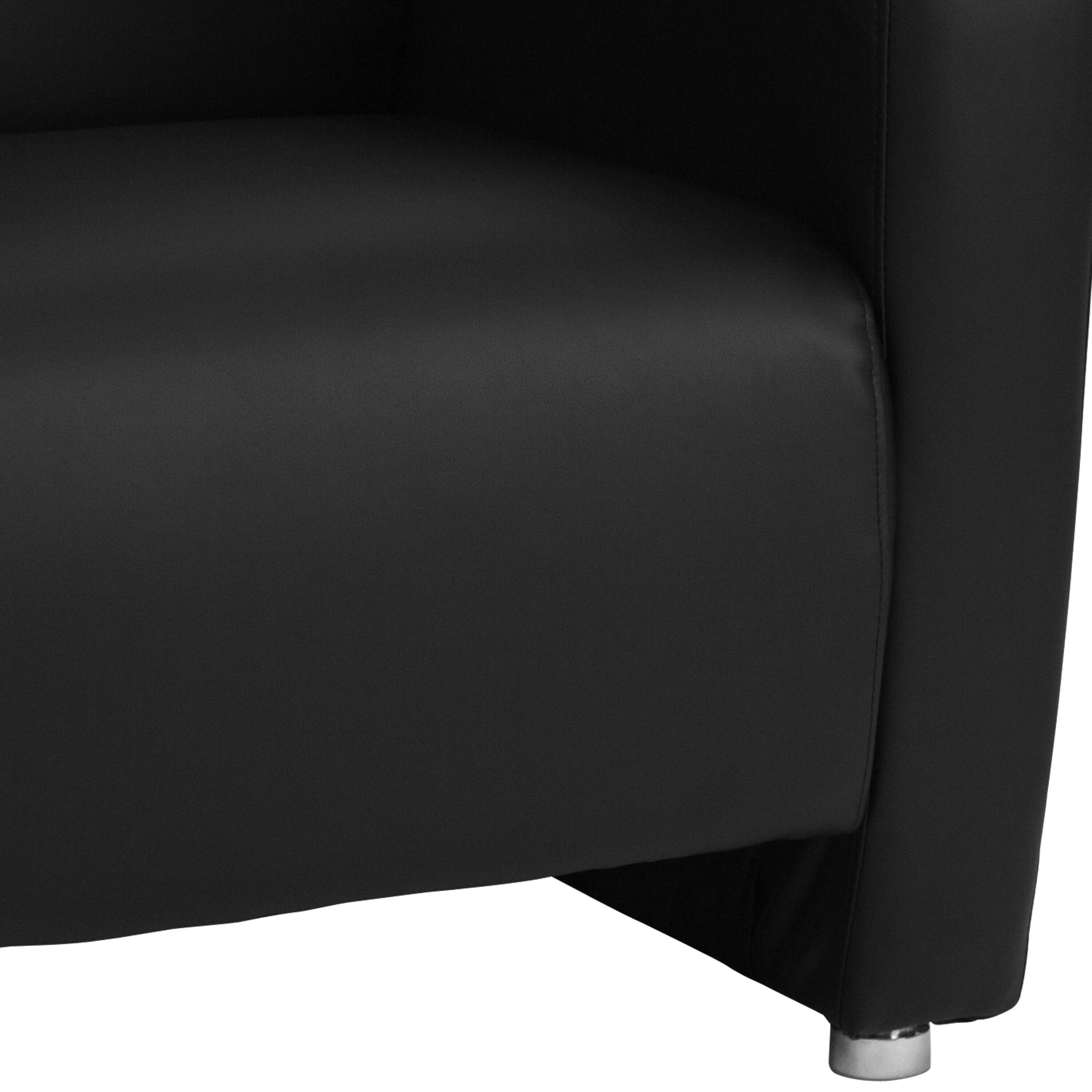 Alt View 7. Emma + Oliver - LeatherSoft Reception/Living Room Chair with Extended Panel Arms - Black.