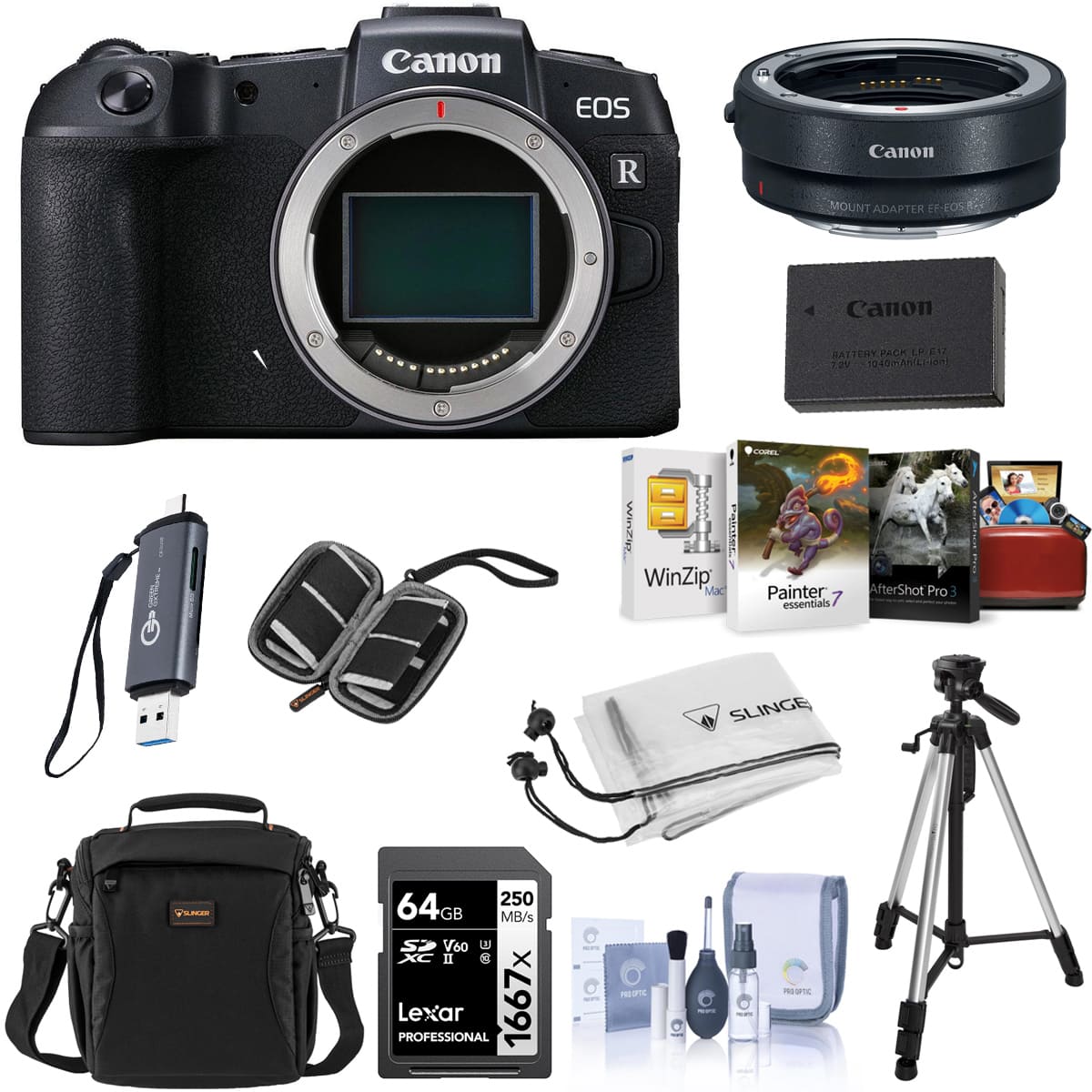 Bundle - Canon - EOS RP Mirrorless Camera, Black with Essentials Kit