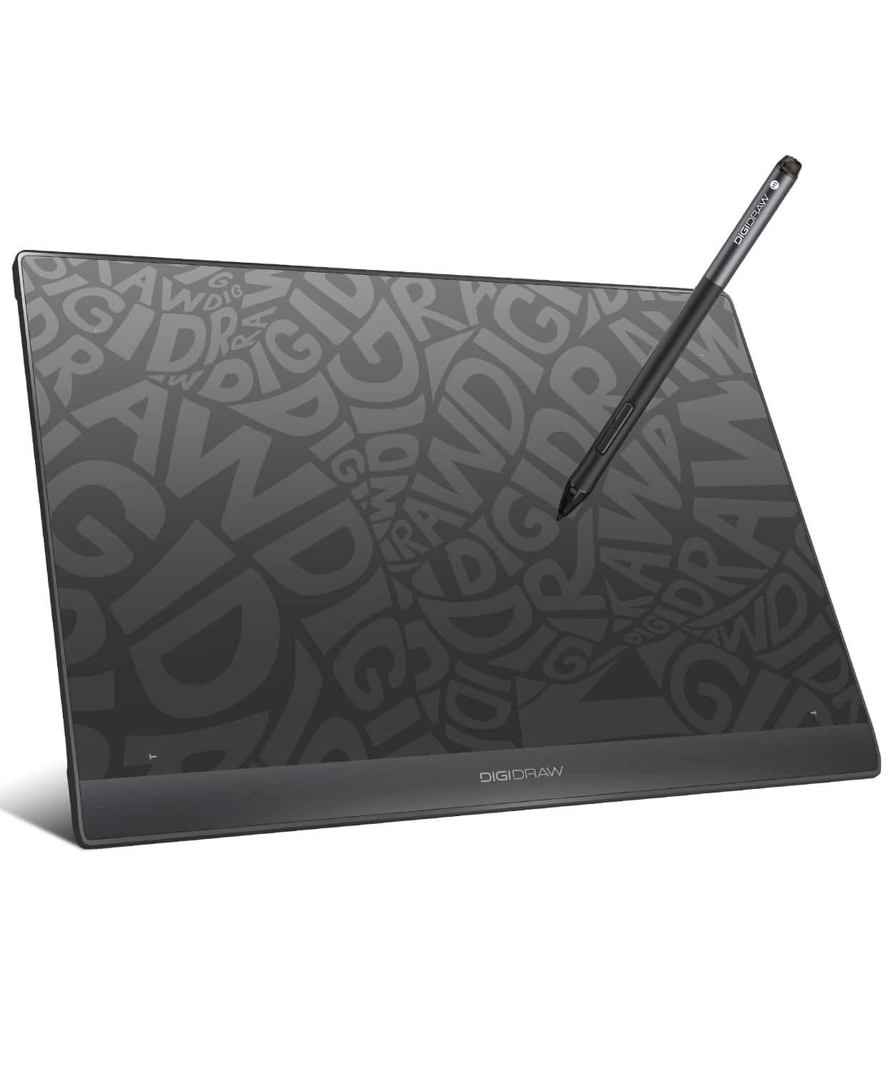 DigiDraw - T610 Drawing Tablet 10x6'' Paper like Graphics Drawing Tablet with 16384 Stylus Battery free Pen - Black